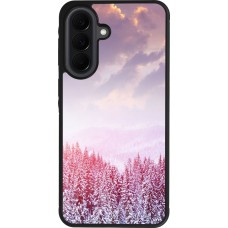 Coque Samsung Galaxy A37 - Silicone rigide noir Winter 22 Pink Forest