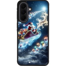 Coque Samsung Galaxy A37 - Silicone rigide noir Noël 2023 Père Noël enchanté
