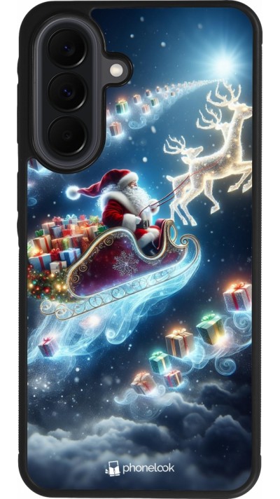 Coque Samsung Galaxy A37 - Silicone rigide noir Noël 2023 Père Noël enchanté