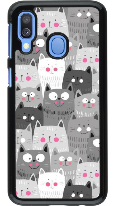 Coque Samsung Galaxy A40 - Chats gris troupeau