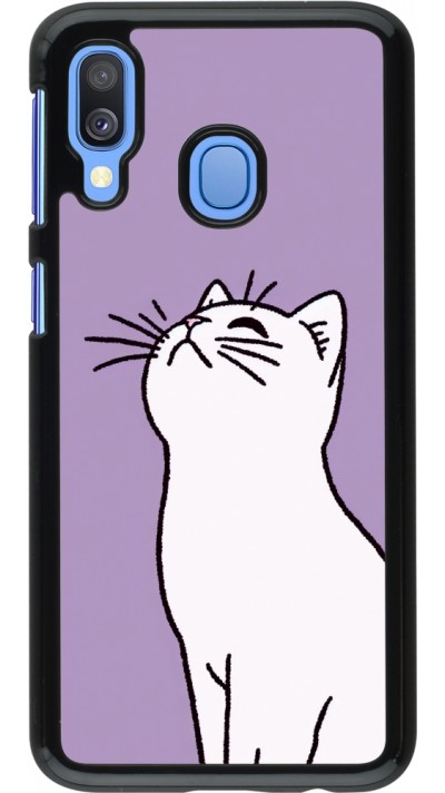 Coque Samsung Galaxy A40 - Chat sur fond violet
