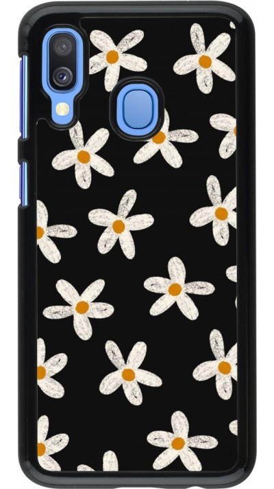 Coque Samsung Galaxy A40 - Easter 2024 white on black flower