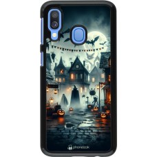 Samsung Galaxy A40 Case Hülle - Halloween Spukstadt