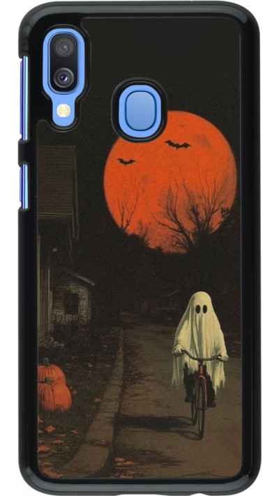 Coque Samsung Galaxy A40 - Halloween 2025 Ghost on a bicycle