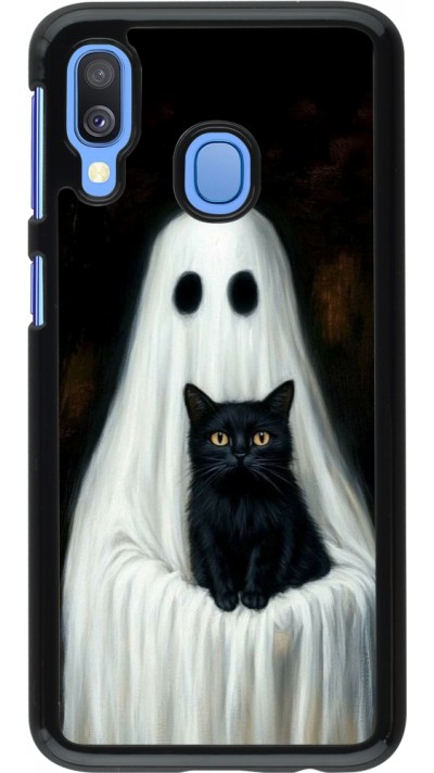 Coque Samsung Galaxy A40 - Halloween 2025 Ghost with black cat