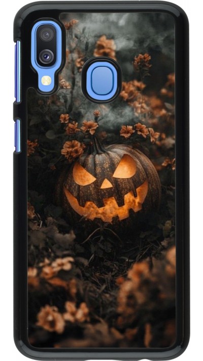 Coque Samsung Galaxy A40 - Halloween 2025 Pumpkin with flowers