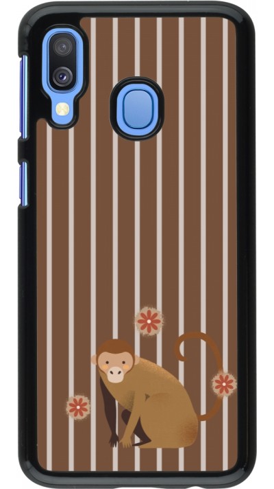 Samsung Galaxy A40 Case Hülle - Monkey with stripes