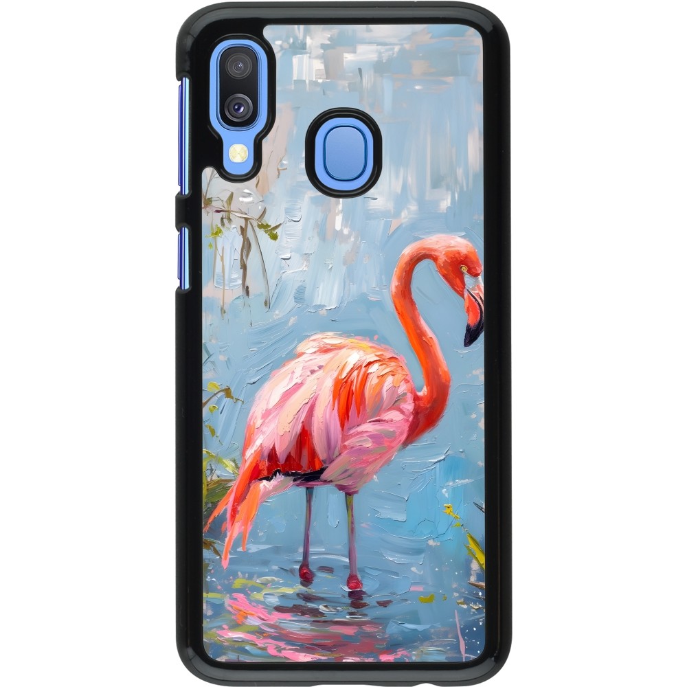 Samsung Galaxy A40 Case Hülle - Paint Flamingo