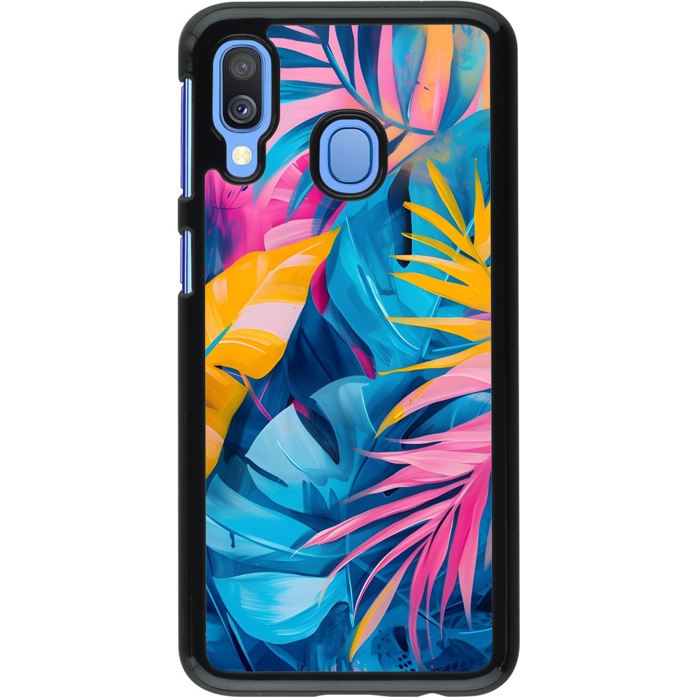 Samsung Galaxy A40 Case Hülle - Palms Blue