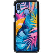 Samsung Galaxy A40 Case Hülle - Palms Blue