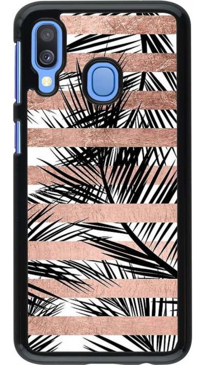 Coque Samsung Galaxy A40 - Palm trees gold stripes