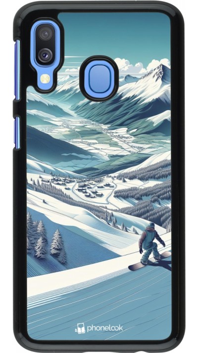 Coque Samsung Galaxy A40 - Snowboarder Montagne
