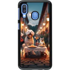 Samsung Galaxy A40 Case Hülle - Valentin 2024 Hund & Katze Kerzenlicht