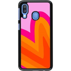 Samsung Galaxy A40 Case Hülle - Valentine 2024 heart gradient