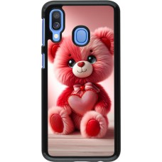 Samsung Galaxy A40 Case Hülle - Valentin 2024 Rosaroter Teddybär
