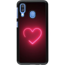 Samsung Galaxy A40 Case Hülle - Valentine 2023 single neon heart