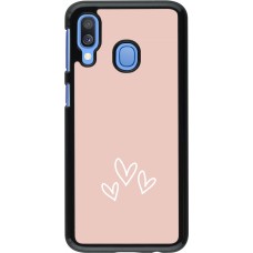Samsung Galaxy A40 Case Hülle - Valentine 2023 three minimalist hearts
