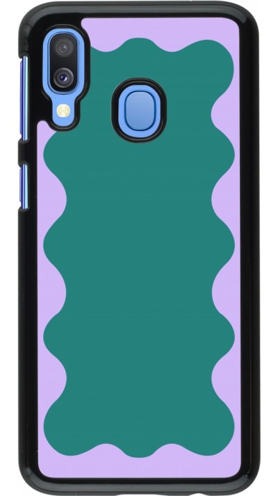 Coque Samsung Galaxy A40 - Wavy Rectangle Green Purple