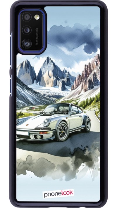Coque Samsung Galaxy A41 - Porsche 911 Mountain Watercolor