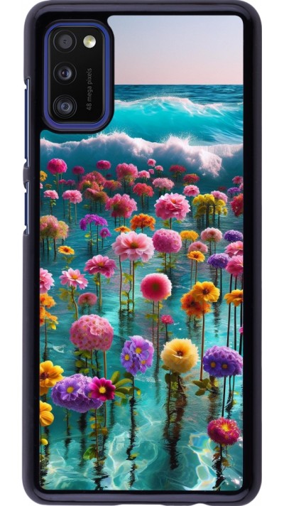Samsung Galaxy A41 Case Hülle - Blumenmeer Wellen