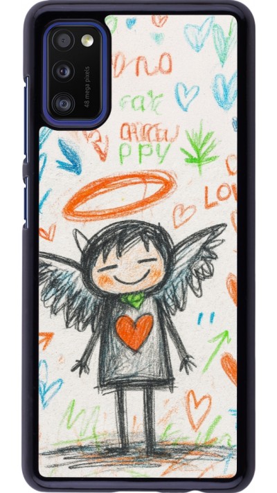 Samsung Galaxy A41 Case Hülle - Little Angel Sketch Love