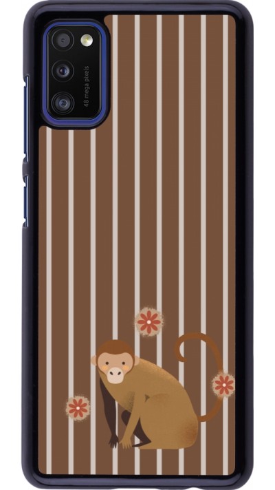 Samsung Galaxy A41 Case Hülle - Monkey with stripes
