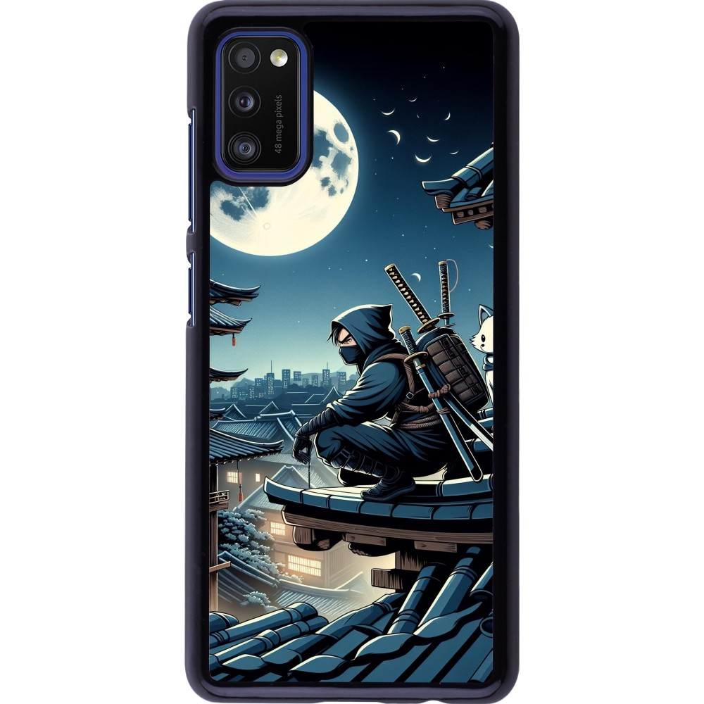 Coque Samsung Galaxy A41 - Ninja sous la lune