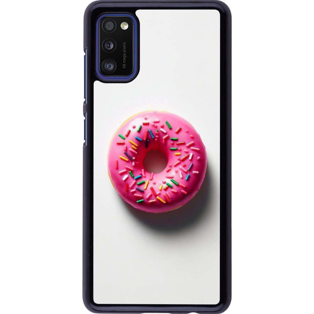 Coque Samsung Galaxy A41 - Weißer Hintergrund, pinker Donut