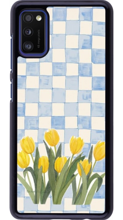 Coque Samsung Galaxy A41 - Blue vichy tulips 2026