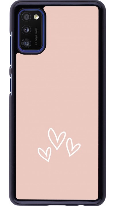 Coque Samsung Galaxy A41 - Valentine 2023 three minimalist hearts