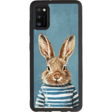 Coque Samsung Galaxy A41 - Silicone rigide noir Easter 2026 Rabbit navy