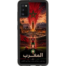 Coque Samsung Galaxy A41 - Silicone rigide noir Football Maroc splash 2026