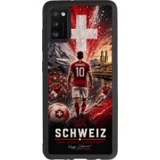 Coque Samsung Galaxy A41 - Silicone rigide noir Football Schweiz splash 2026
