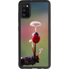 Coque Samsung Galaxy A41 - Silicone rigide noir Ladybird on a mushroom 2026