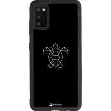 Coque Samsung Galaxy A41 - Silicone rigide noir Turtles lines on black
