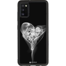 Coque Samsung Galaxy A41 - Silicone rigide noir Valentine 2022 Black Smoke