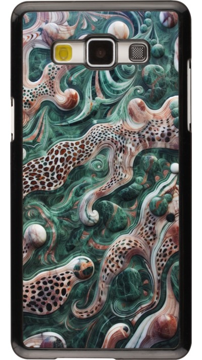 Samsung Galaxy A5 (2015) Case Hülle - Grüner Marmor und abstrakter Leopard