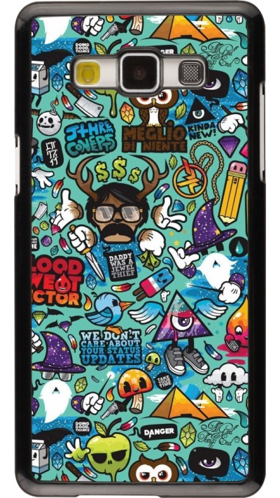 Samsung Galaxy A5 (2015) Case Hülle - Mixed Cartoons Turquoise