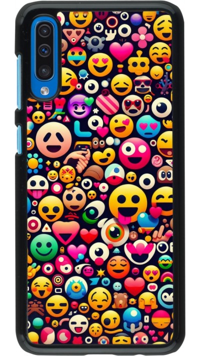 Samsung Galaxy A50 Case Hülle - Emoji Mix Farbe