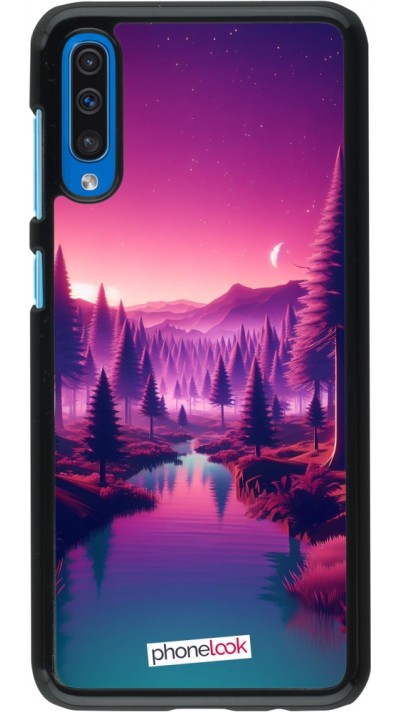 Coque Samsung Galaxy A50 - Paysage Violet-Rose