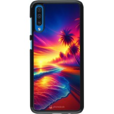 Samsung Galaxy A50 Case Hülle - Strand Sonnenuntergang auffällig