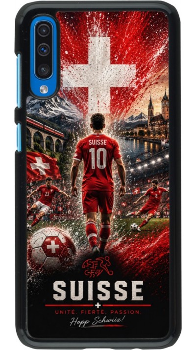 Coque Samsung Galaxy A50 - Football Suisse splash 2026