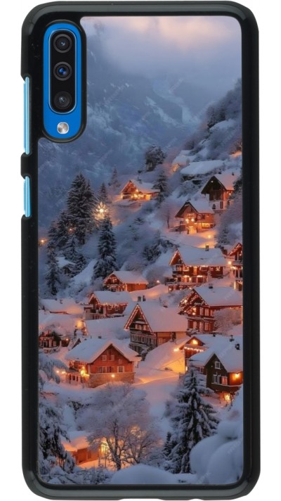 Samsung Galaxy A50 Case Hülle - Winter 25 Winter snowy village