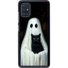 Coque Samsung Galaxy A51 - Halloween 2025 Ghost with black cat