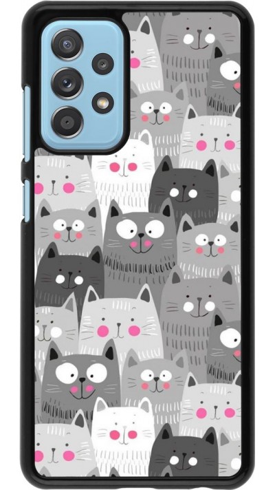 Coque Samsung Galaxy A52 5G - Chats gris troupeau Coque Samsung Galaxy A52 5G - Chats gris troupeau