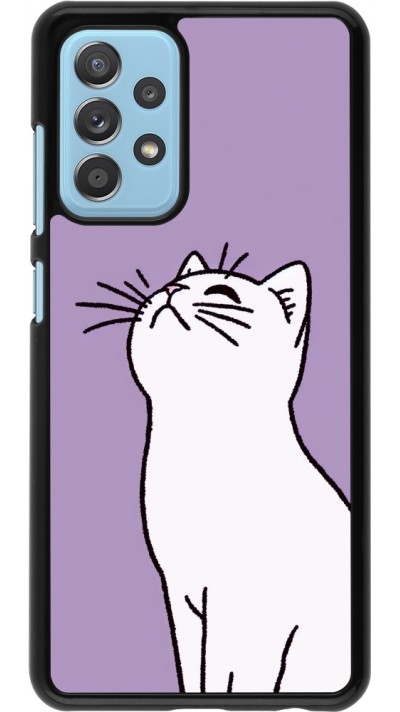 Coque Samsung Galaxy A52 - Chat sur fond violet