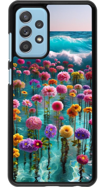 Samsung Galaxy A52 Case Hülle - Blumenmeer Wellen