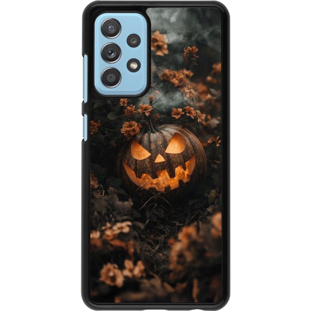 Coque Samsung Galaxy A52 - Halloween 2025 Pumpkin with flowers