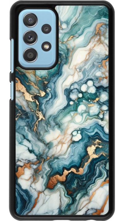 Coque Samsung Galaxy A52 - Marbre Vert Bleu Doré Coque Samsung Galaxy A52 - Marbre Vert Bleu Doré