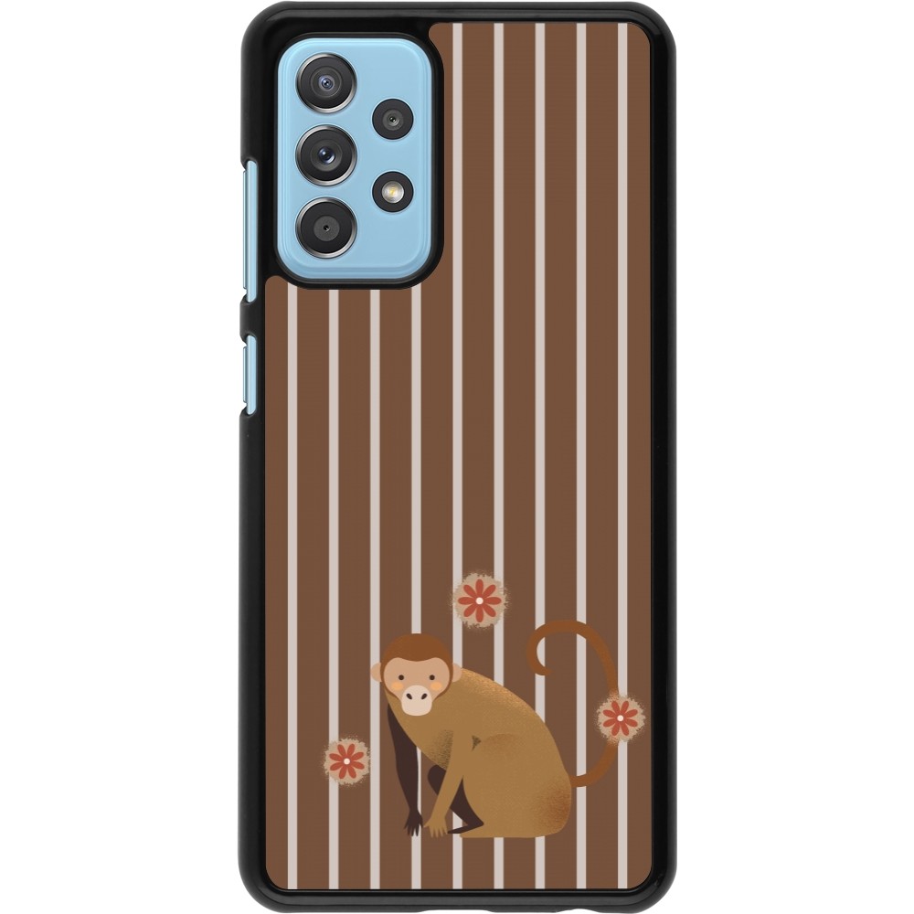 Samsung Galaxy A52 Case Hülle - Monkey with stripes
